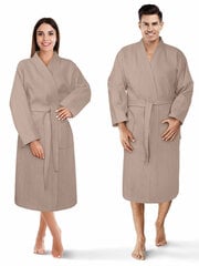SPIIN Банный халат Унисекс Кимоно Хлопок A619 бежевый цена и информация | Женские халаты | pigu.lt