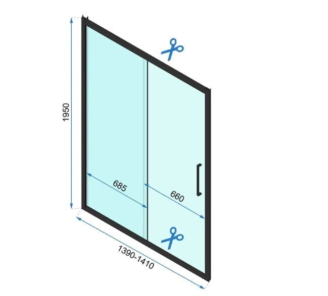 Dušo durys Rea Rapid Slide 140 kaina ir informacija | Dušo durys ir sienelės | pigu.lt