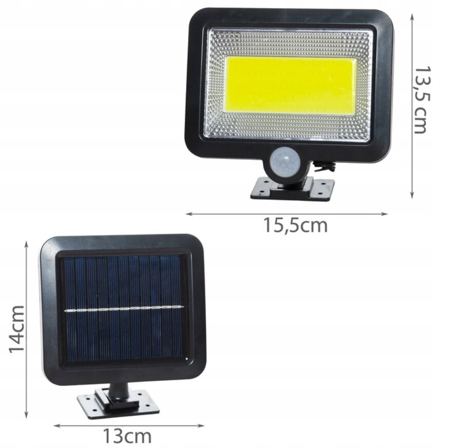 LED saulės lempa su judesio ir prieblandos jutikliu F100 kaina ir informacija | Lauko šviestuvai | pigu.lt