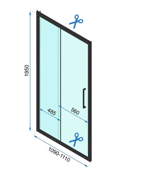 Dušo durys Rea Rapid Slide 110 kaina ir informacija | Dušo durys ir sienelės | pigu.lt