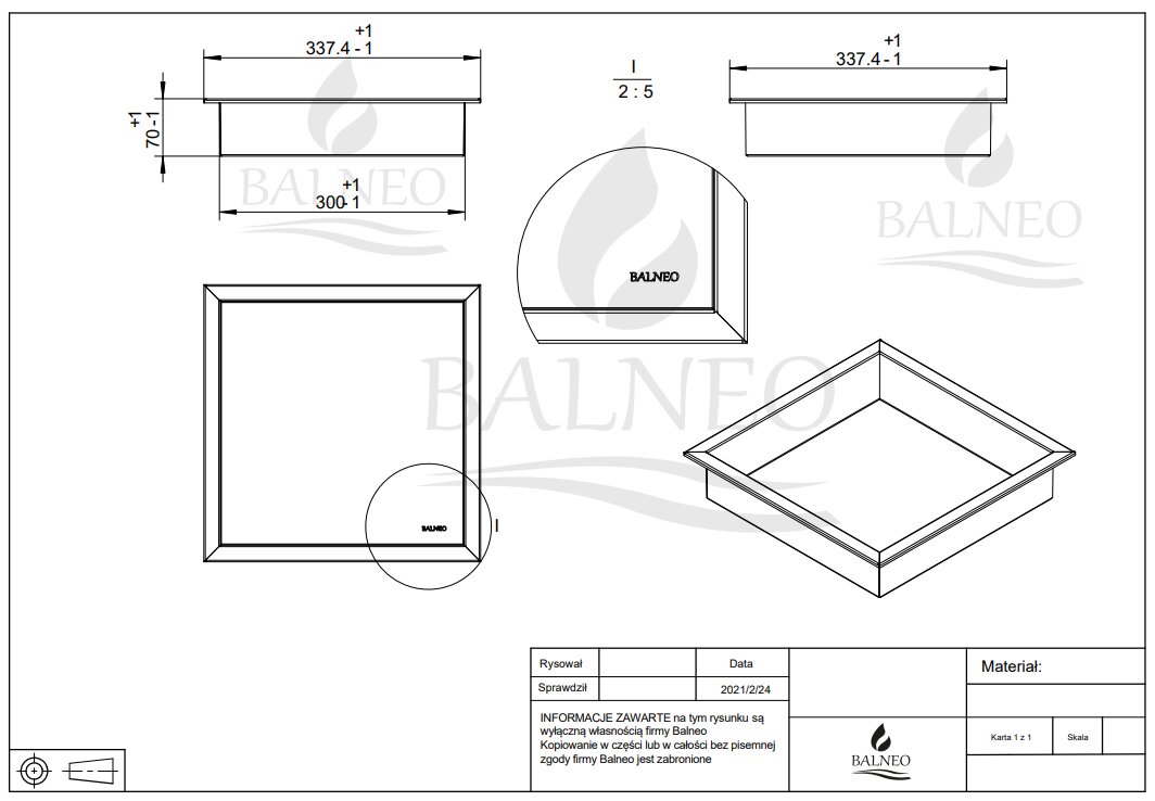 Įleidžiama sieninė lentyna Balneo Wall-Box One, 30x30x7 cm kaina ir informacija | Vonios kambario aksesuarai | pigu.lt