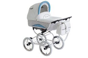 Scarlett universalus vežimėlis Baby Fashion 2in1, white-blue цена и информация | Тележка | pigu.lt
