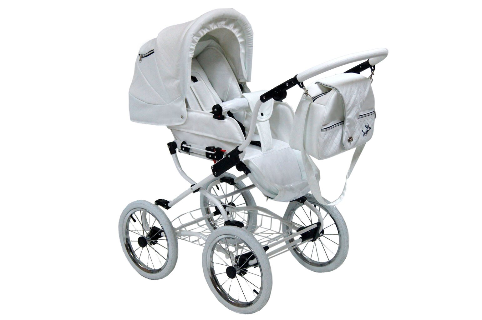 Scarlett universalus vežimėlis Baby Fashion 2in1, white-grey kaina ir informacija | Vežimėliai | pigu.lt