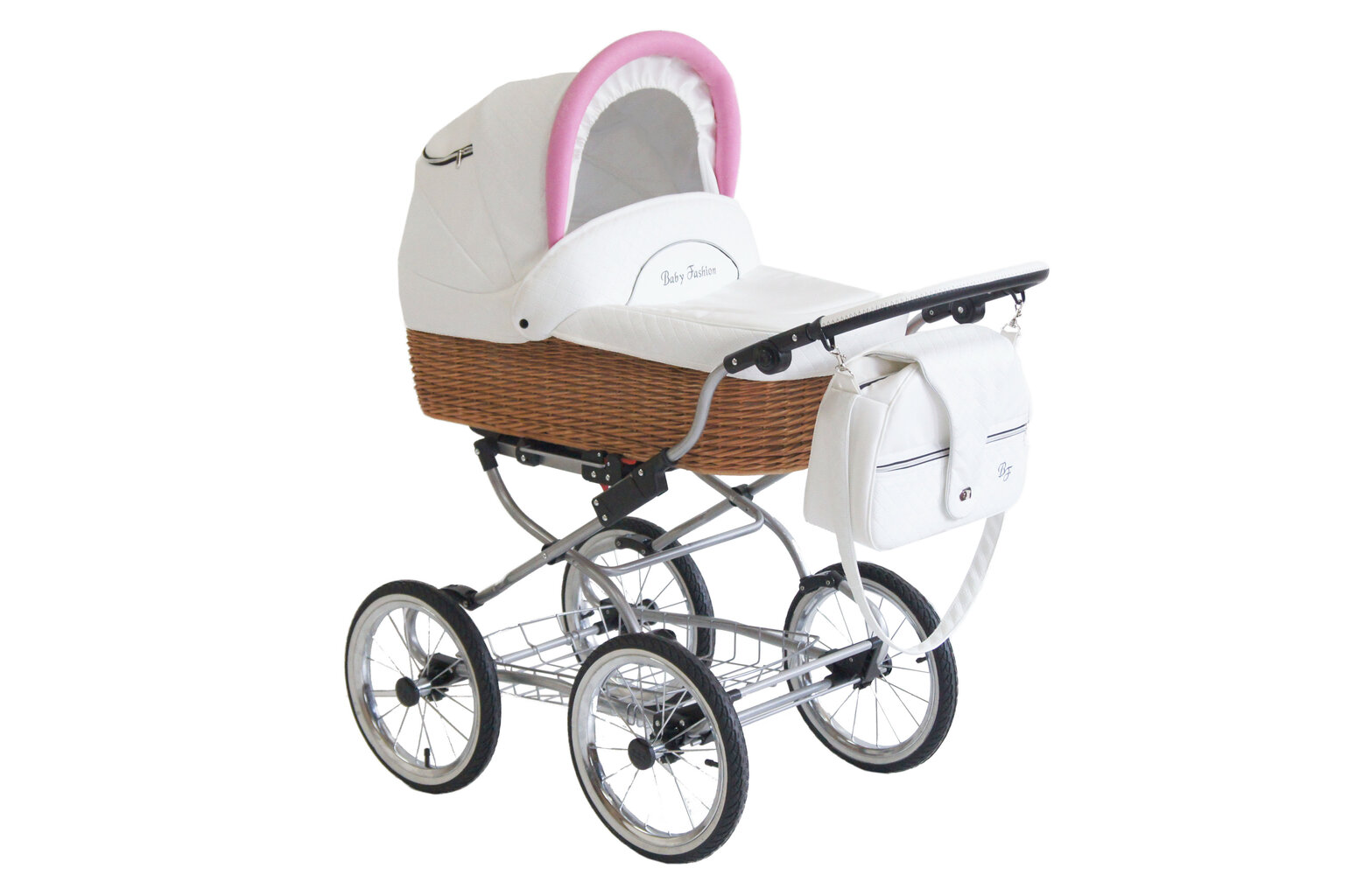 Scarlett universalus vežimėlis Baby Fashion 2in1, white-pink цена и информация | Vežimėliai | pigu.lt