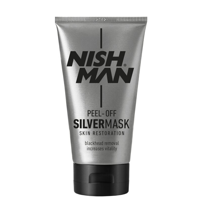 Nulupama sidabrinė veido kaukė Nishman Silver PEEL-OFF Face Mask vyrams, 150 ml цена и информация | Veido kaukės, paakių kaukės | pigu.lt