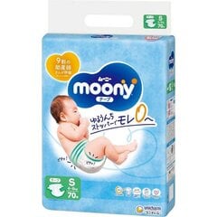 Japoniškos sauskelnės Moony Airfit S, 4-8 kg, 70 vnt kaina ir informacija | Moony Išparduotuvė | pigu.lt