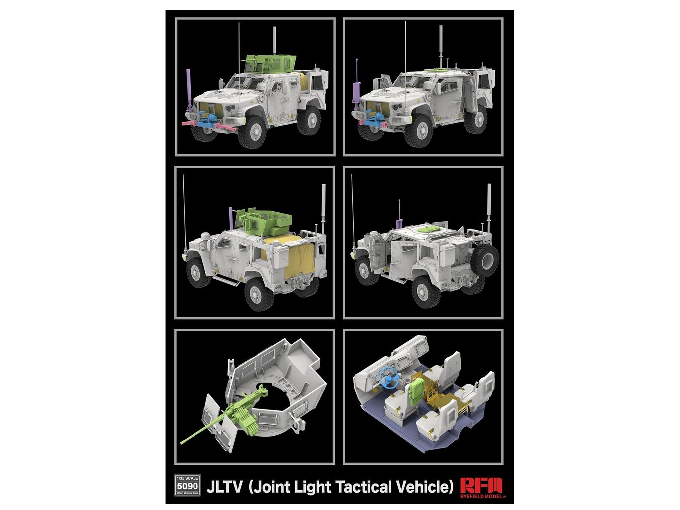 Surenkamas modelis Rye Field Model - JLTV (Joint Light Tactical Vehicle), 1/35, RFM-5090 kaina ir informacija | Konstruktoriai ir kaladėlės | pigu.lt