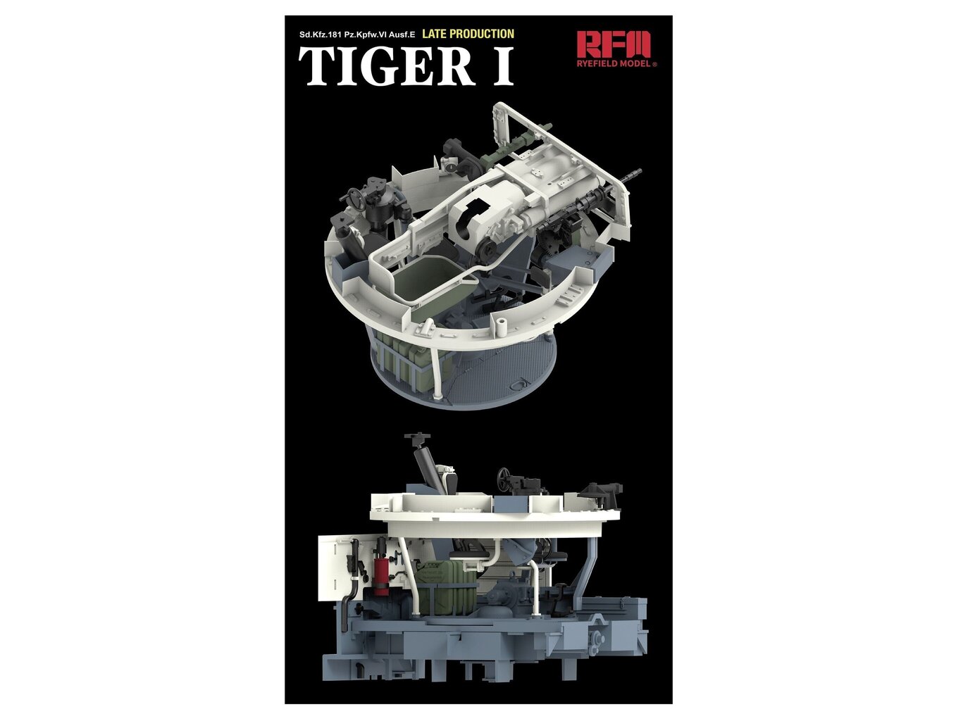 Surenkamas modelis Rye Field Model - Sd.Kfz.181 Pz.Kpfw.VI Ausf.E Tiger I Late Production (full interior), 1/35, RFM-5080 kaina ir informacija | Konstruktoriai ir kaladėlės | pigu.lt