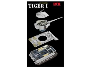 Surenkamas modelis Rye Field Model - Sd.Kfz.181 Pz.Kpfw.VI Ausf.E Tiger I Late Production (full interior), 1/35, RFM-5080 kaina ir informacija | Konstruktoriai ir kaladėlės | pigu.lt