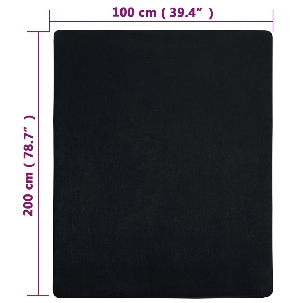 Vidaxl trikotažinė paklodė su guma 100x200 kaina ir informacija | Paklodės | pigu.lt