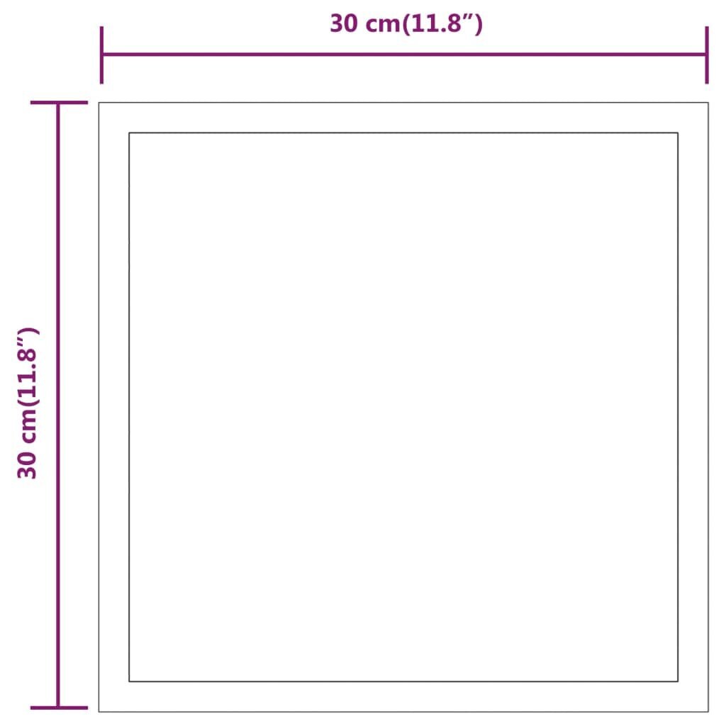 Vonios kambario LED veidrodis vidaXL, 30x30cm, permatoma spalva kaina ir informacija | Veidrodžiai | pigu.lt