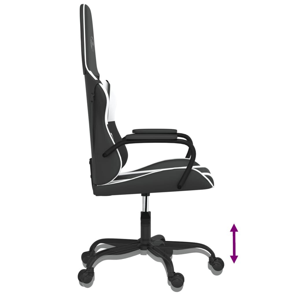 Žaidimų kėdė vidaXL, juoda/balta kaina ir informacija | Biuro kėdės | pigu.lt