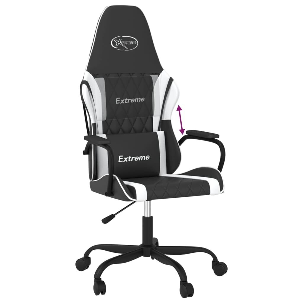Žaidimų kėdė vidaXL, juoda/balta цена и информация | Biuro kėdės | pigu.lt