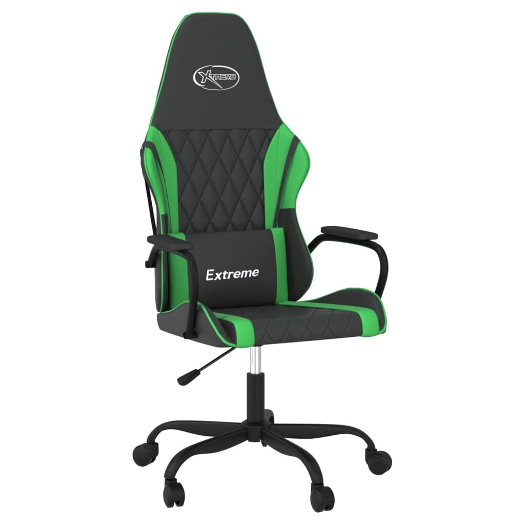 Žaidimų kėdė vidaXL, juoda/žalia цена и информация | Biuro kėdės | pigu.lt