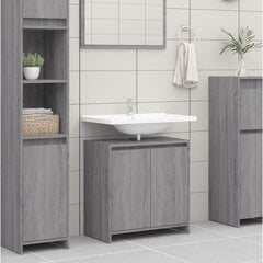 Vonios spintelė, pilka ąžuolo, 60x33x61cm, apdirbta mediena kaina ir informacija | Vonios komplektai | pigu.lt