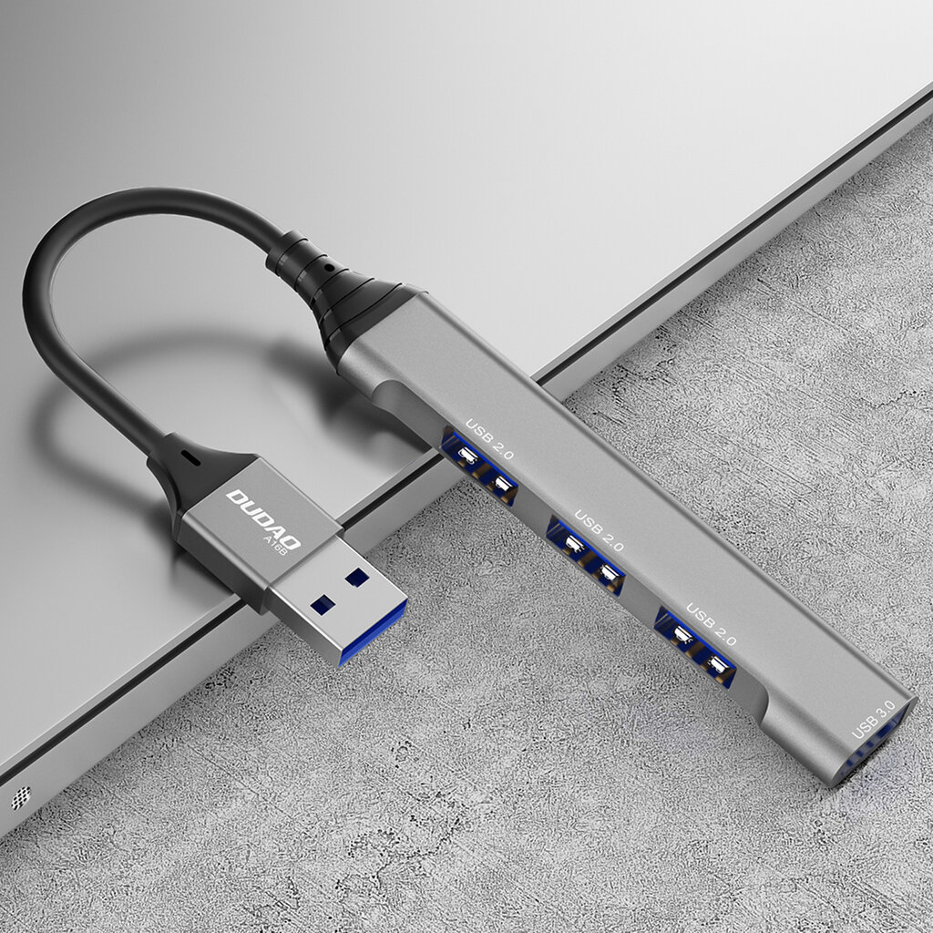 Dudao HUB 4in1 USB-A - 4x USB-A (3 x USB2.0 / USB3.0) 6.3cm (A16B) kaina ir informacija | Adapteriai, USB šakotuvai | pigu.lt