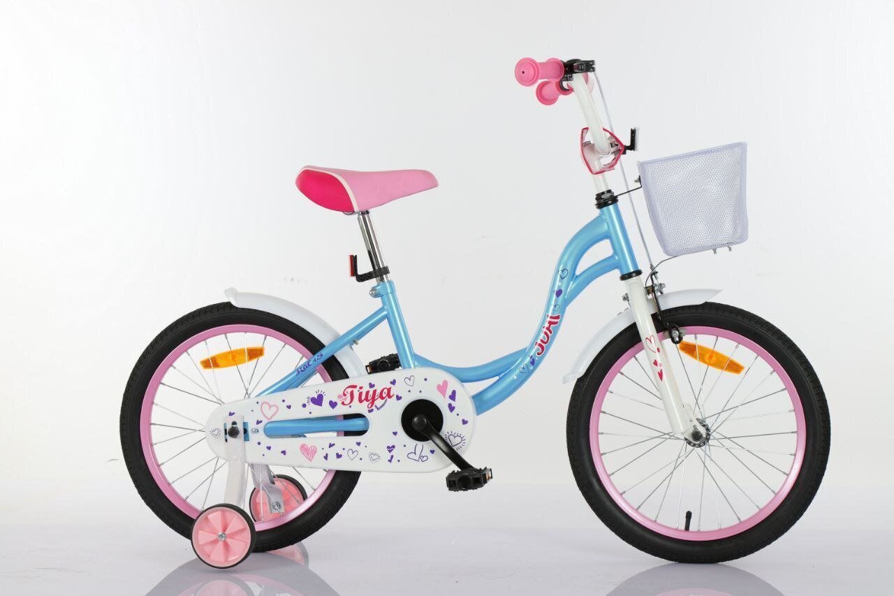 Vaikiškas dviratis Juhi Tiya 18'', mėlynos spalvos kaina | pigu.lt