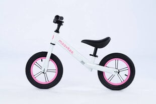 Balansinis dviratis Moovkee Jacob Glossy White & Sweet Pink, baltas kaina ir informacija | Balansiniai dviratukai | pigu.lt