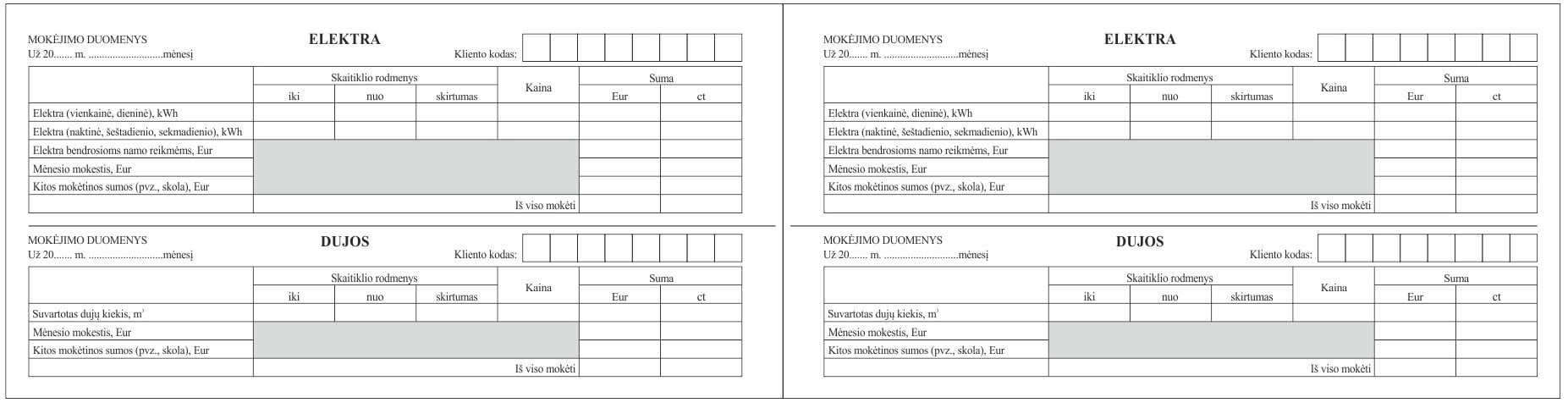 Knygelė Elektros Ir Dujų Rodmenys, 105x207mm, 31 lapas kaina ir informacija | Sąsiuviniai ir popieriaus prekės | pigu.lt