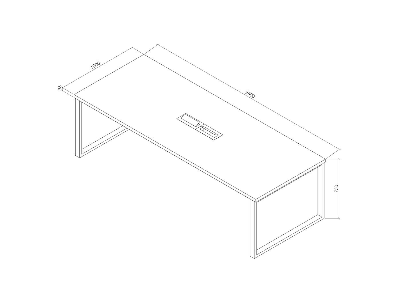 Posėdžių stalas Baltic Master, O-PS 100x260 cm kaina ir informacija | Kompiuteriniai, rašomieji stalai | pigu.lt