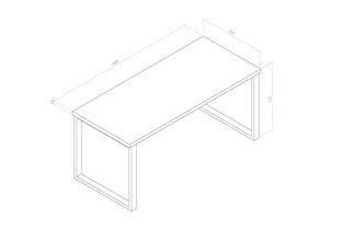 Rašomasis stalas O-DS, 70x160 cm, ąžuolo/juodos spalvos цена и информация | Компьютерные, письменные столы | pigu.lt