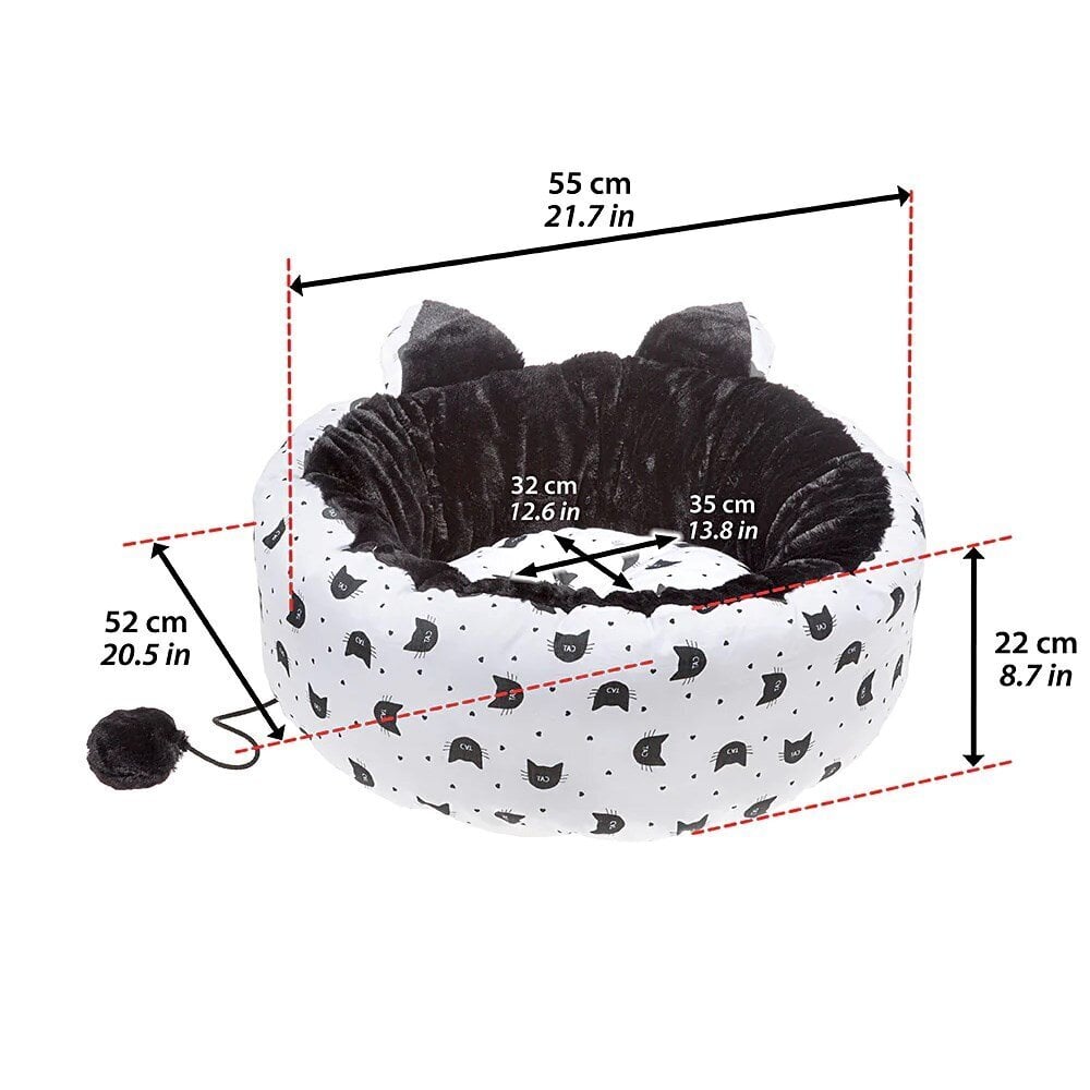 Guolis katėms Ferplast Muffin, juodas/baltas kaina ir informacija | Guoliai, pagalvėlės | pigu.lt