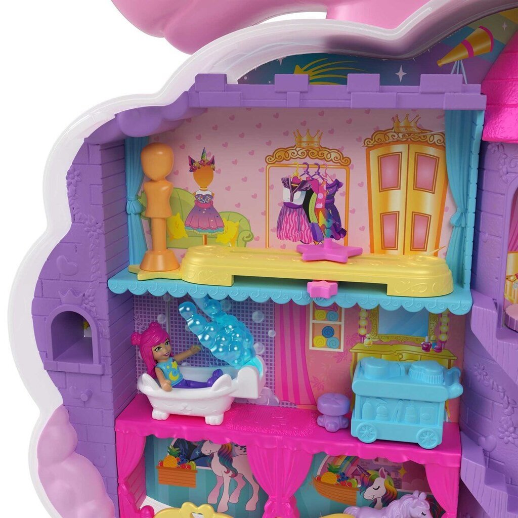 Vaivorykštės vienaragio salono žaidimų rinkinys Polly Pocket kaina ir informacija | Žaislai mergaitėms | pigu.lt