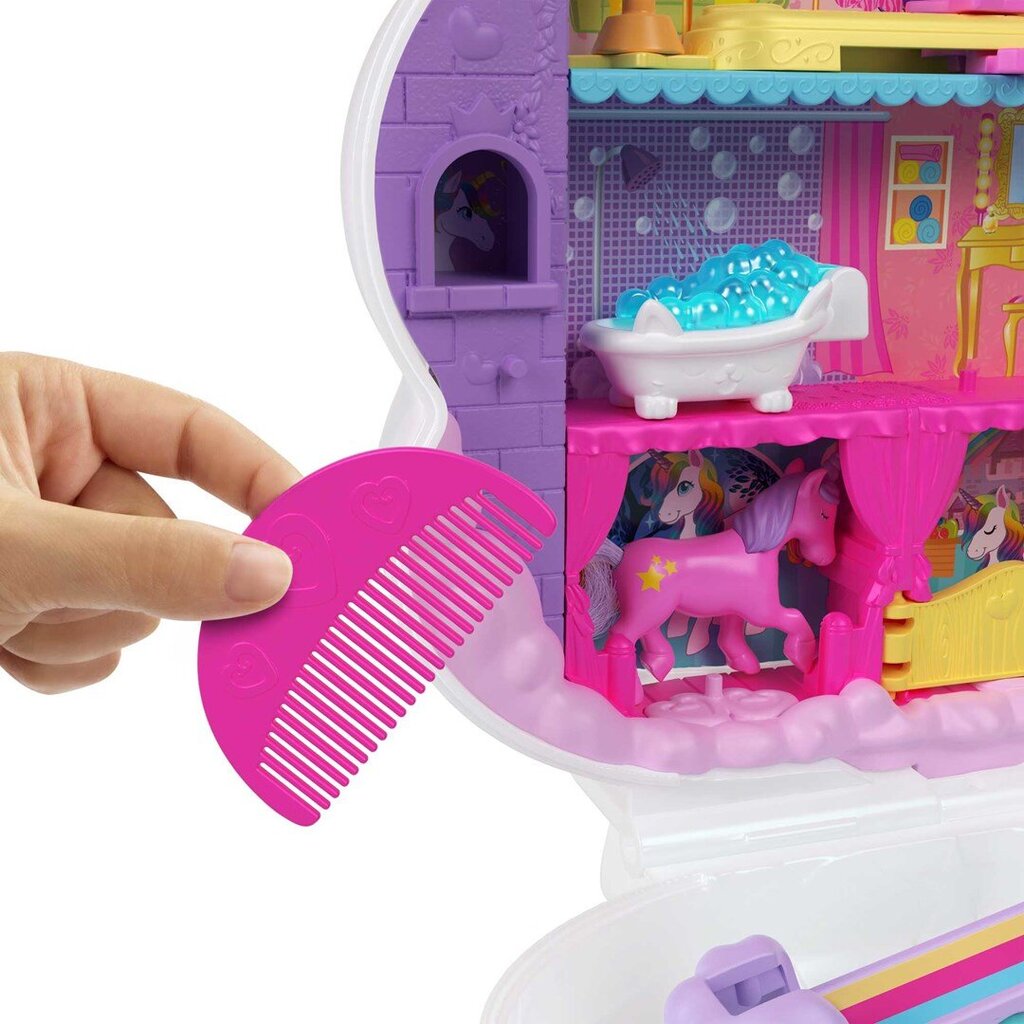 Vaivorykštės vienaragio salono žaidimų rinkinys Polly Pocket kaina ir informacija | Žaislai mergaitėms | pigu.lt