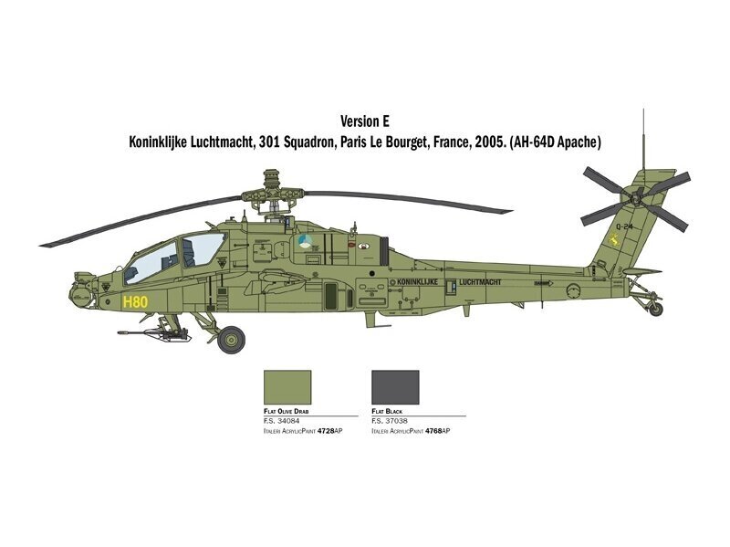 Surenkamas modelis Italeri AH-64 Longbow Apache, 1/48, 2748 kaina ir informacija | Konstruktoriai ir kaladėlės | pigu.lt