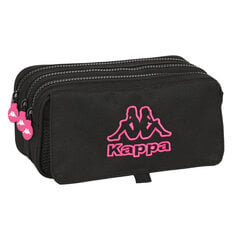 Тройной пенал Kappa and pink, чёрный, 21.5 x 10 x 8 cм цена и информация | Пеналы | pigu.lt