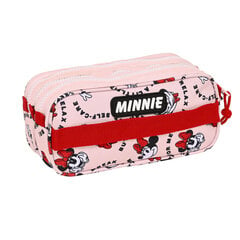 Тройной пенал Minnie Mouse Me time, розовый, 22 x 12 x 3 cм цена и информация | Пеналы | pigu.lt