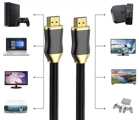 HDMI 2.1 8K 3m Izoxis kaina ir informacija | Kabeliai ir laidai | pigu.lt