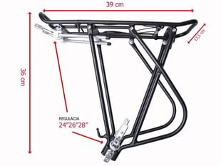 Galinė bagažinė dviračiams 24" - 28" kaina ir informacija | Dviračių bagažinės | pigu.lt