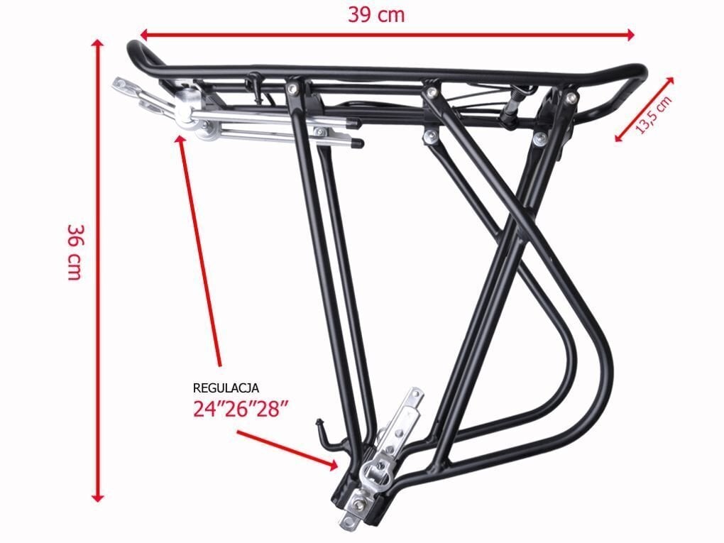 Galinė bagažinė dviračiams 24" - 28" kaina ir informacija | Dviračių bagažinės | pigu.lt