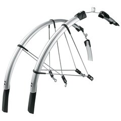 RACEBLADE LONG 28" Silver Mudguard Set цена и информация | Крылья для велосипеда | pigu.lt