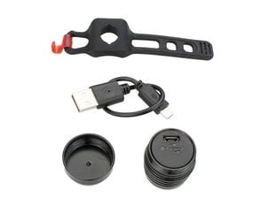 Light Rear  XC-183R USB 1 Led 10 lm aluminum black цена и информация | Велосипедные фонари, отражатели | pigu.lt