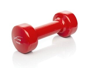 Vinyl Dumbbell 2 kg Red - sold single цена и информация | Гантели, гири, штанги | pigu.lt