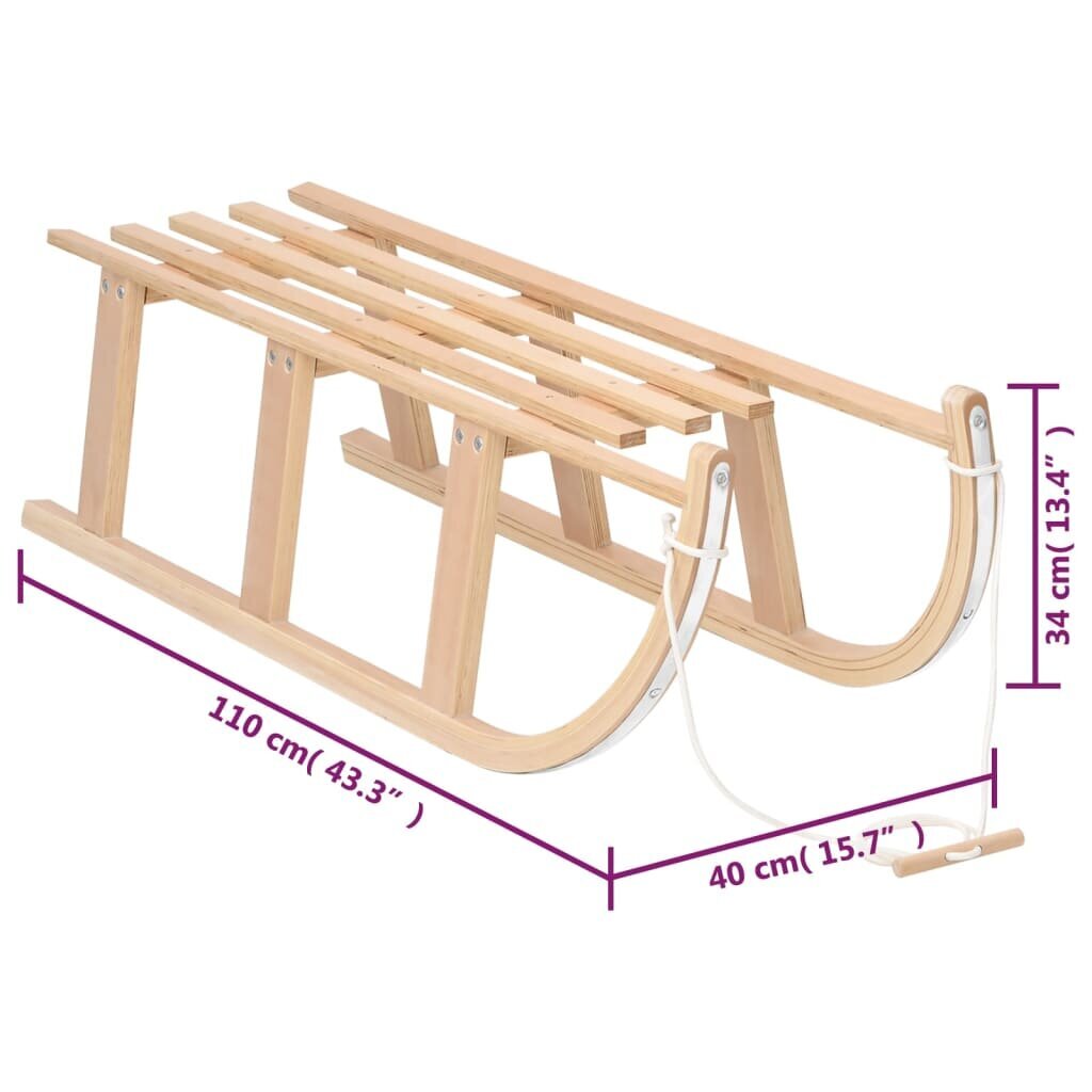 Rogutės vidaXL, 110x40x34cm kaina ir informacija | Rogutės | pigu.lt