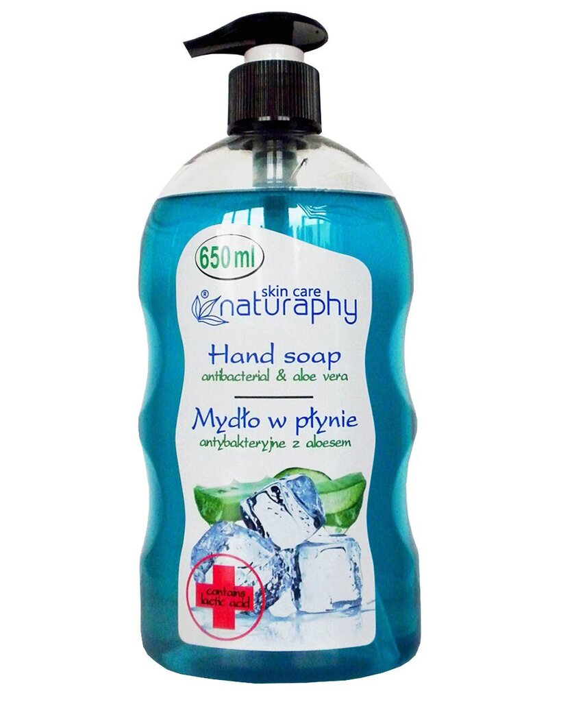 Skystas rankų muilas Skin Care Naturaphy Antibacterial Hand Soap Aloe Vera, 650 ml kaina ir informacija | Muilai | pigu.lt