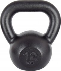 Kawmet Cast Iron Kettlebell 12 kg Black цена и информация | Гантели, гири, штанги | pigu.lt