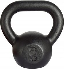 Kawmet Cast Iron Kettlebell 8 kg Black цена и информация | Гантели, гири, штанги | pigu.lt