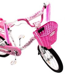 Kids Bicycle FLOWER 16" white - pink цена и информация | Велосипеды | pigu.lt