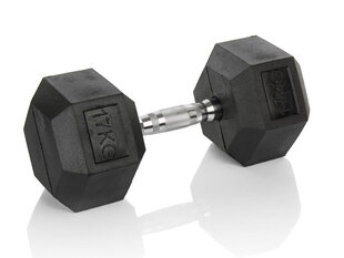 HEXHEAD DUMBBELL HEX 17.5 KG BLACK HEXAGONAL DUMBBELL цена и информация | Гантели, гири, штанги | pigu.lt