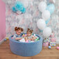 Kamuoliukų baseinas KiddyMoon Velvet Ball Pool 90x30 cm, be kamuoliukų, mėlynas kaina ir informacija | Žaislai kūdikiams | pigu.lt