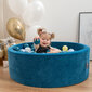 Kamuoliukų baseinas KiddyMoon Velvet Ball Pool 90x30 cm, be kamuoliukų, mėlynas kaina ir informacija | Žaislai kūdikiams | pigu.lt