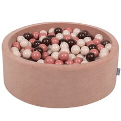 Шариковый бассейн KiddyMoon Velvet Ball Pool 90x30 см, 200 шариков, коричневый цена и информация | Игрушки для малышей | pigu.lt