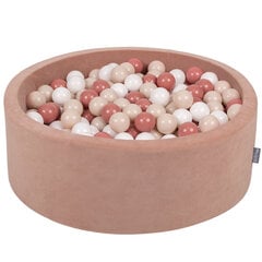 Kamuoliukų baseinas KiddyMoon Velvet Ball Pool 90x30 cm, 200 kamuoliukų, rudas kaina ir informacija | Žaislai kūdikiams | pigu.lt