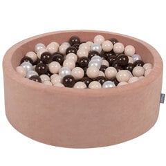 Kamuoliukų baseinas KiddyMoon Velvet Ball Pool 90x30 cm, 300 kamuoliukų, rudas kaina ir informacija | Žaislai kūdikiams | pigu.lt