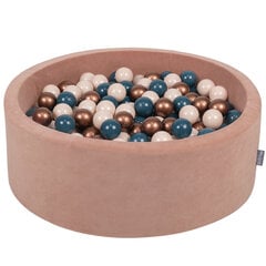 Kamuoliukų baseinas KiddyMoon Velvet Ball Pool 90x30 cm, 300 kamuoliukų, rudas kaina ir informacija | Žaislai kūdikiams | pigu.lt