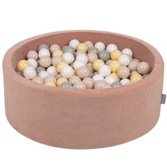 Kamuoliukų baseinas KiddyMoon Velvet Ball Pool 90x30 cm, 300 kamuoliukų, rudas kaina ir informacija | Žaislai kūdikiams | pigu.lt